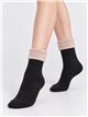 Thermal terry socks with turn-over cuff