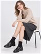 Thermal terry socks with turn-over cuff