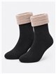 Thermal terry socks with turn-over cuff