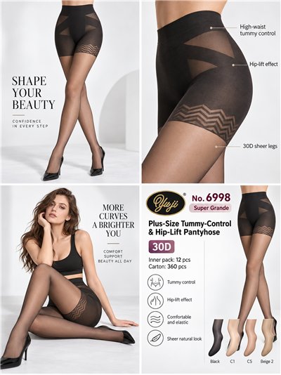 Slip modellante push-up 30D, taglia extra large 2