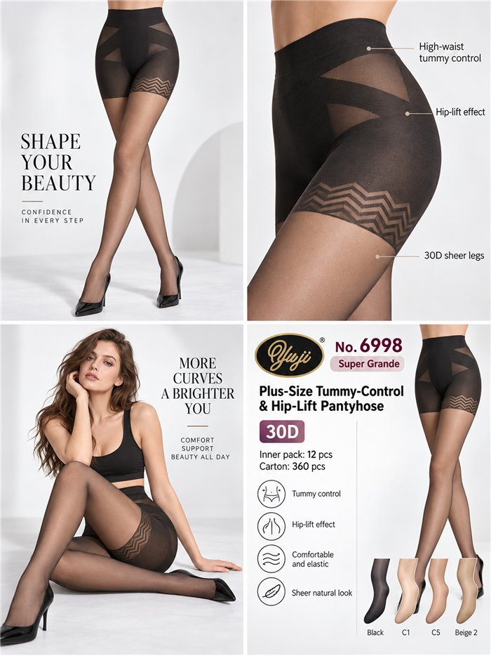 Slip modellante push-up 30D, taglia extra large