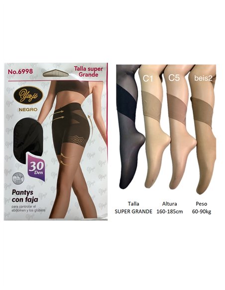 Slip modellante push-up 30D, taglia extra large