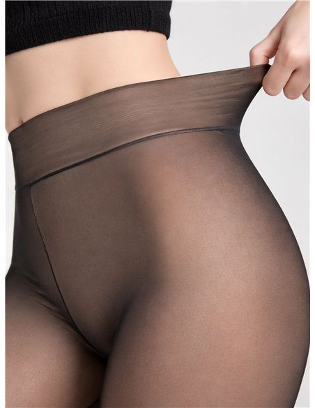 Slip termico con effetto pile traslucido, taglia plus size 680D