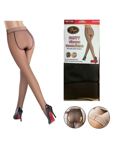 Slip termico con effetto pile traslucido, taglia plus size 680D