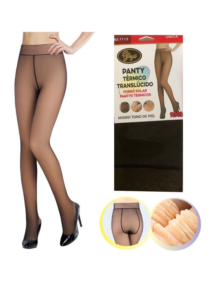 Collants thermiques extra-doux à effet translucide 900D
