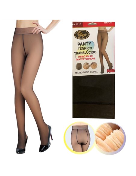 Collants thermiques extra-doux à effet translucide 900D