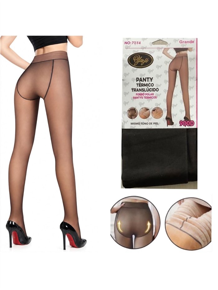 Thermostrumpfhose mit transparentem Fleece-Effekt, Übergröße, 900D