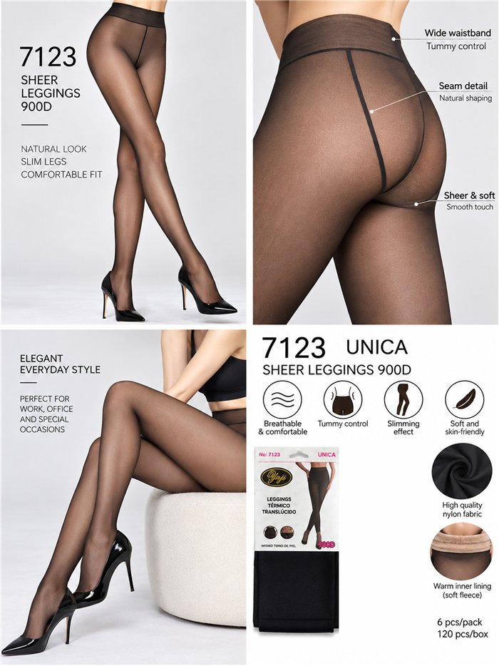 Extra thick sheer effect thermal leggings 900D