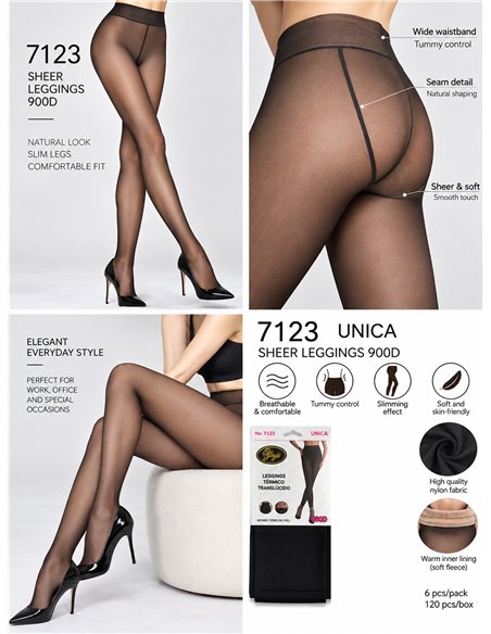 Extra thick sheer effect thermal leggings 900D
