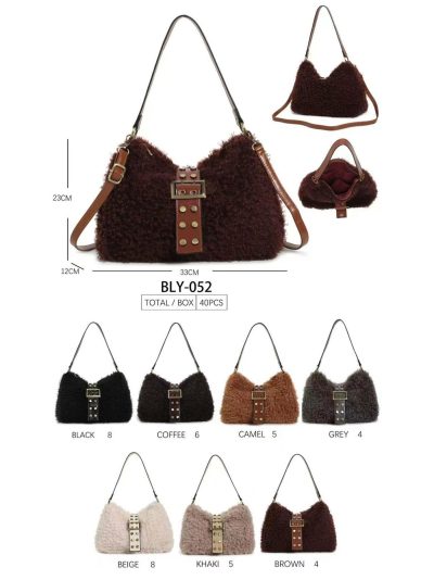 Faux fur buckle shoulder bag 2