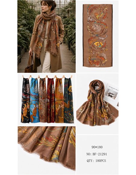 Ornate baroque print scarf