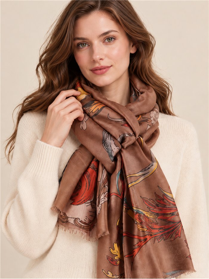 Ornate baroque print scarf