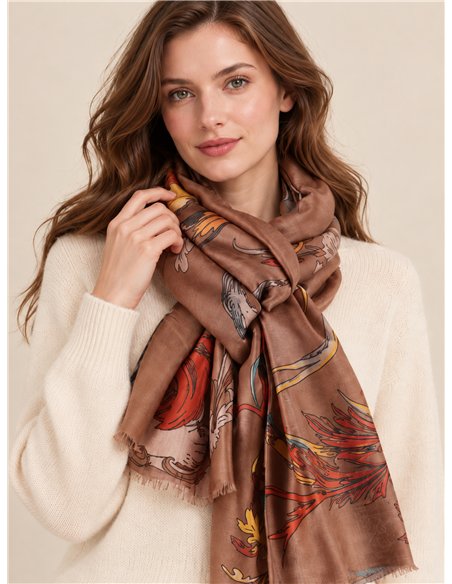 Ornate baroque print scarf