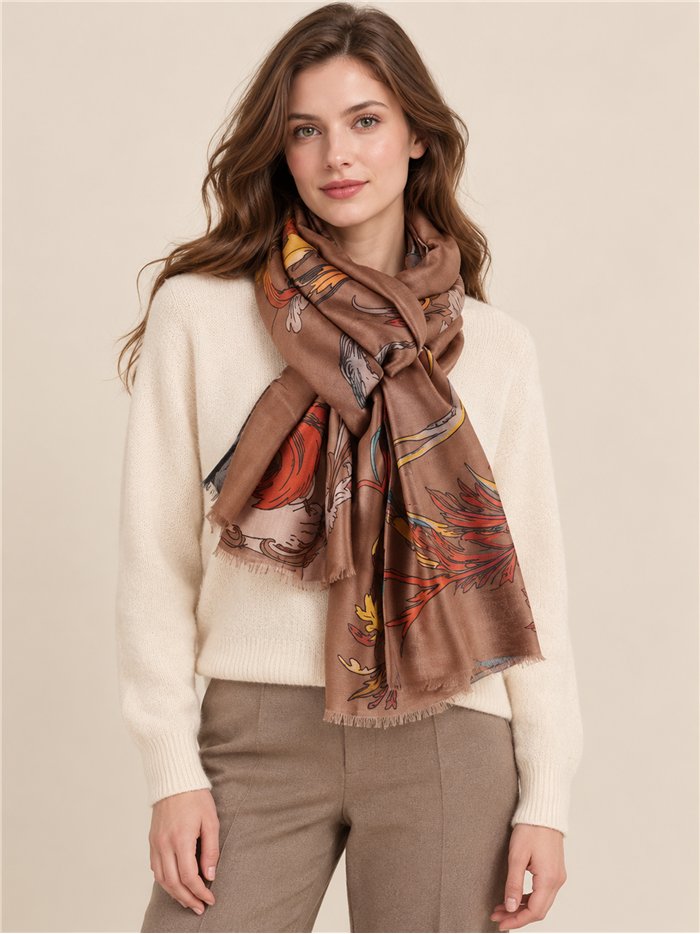 Ornate baroque print scarf