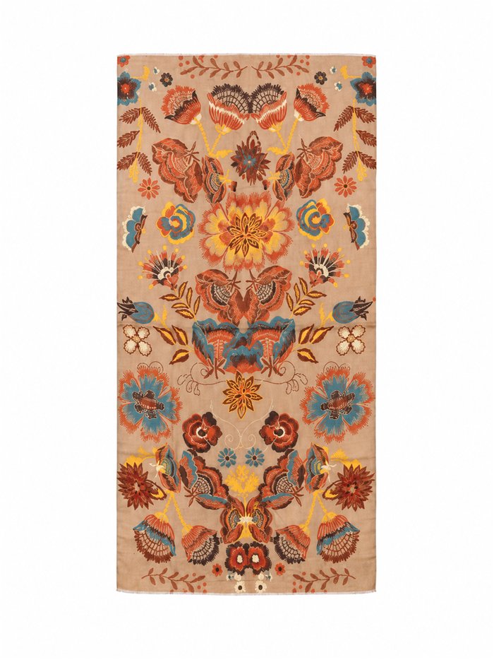 Bohemian folk floral scarf
