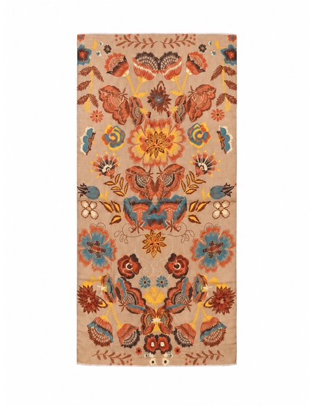 Bohemian folk floral scarf