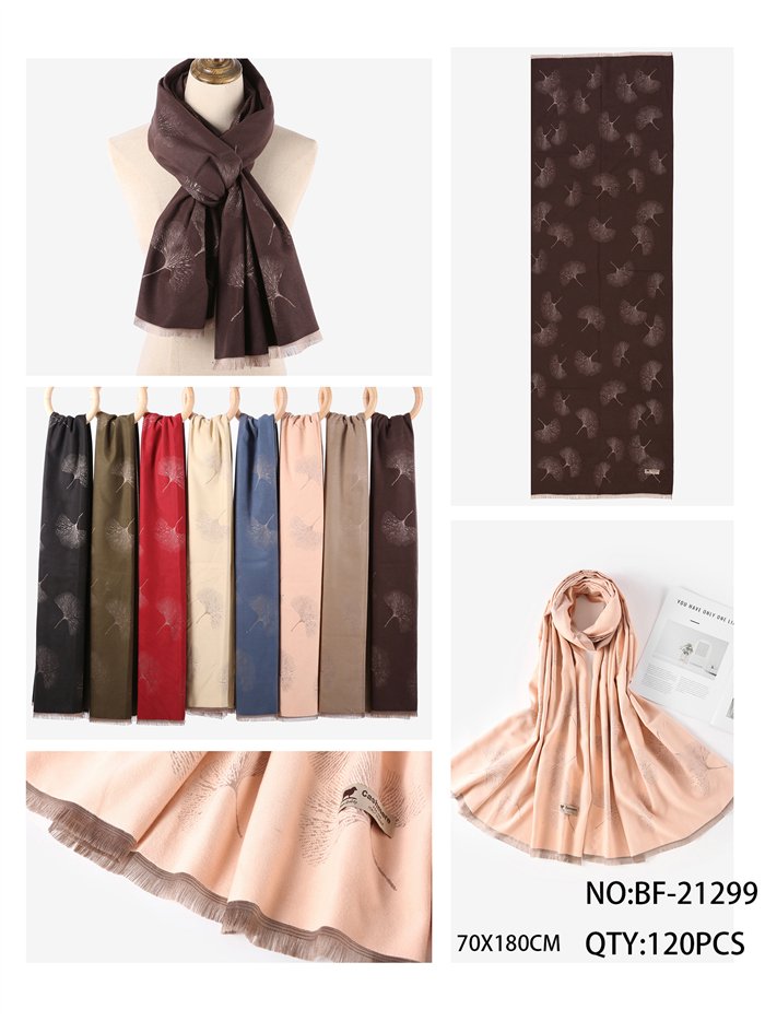 Bufanda estampada hojas de ginkgo