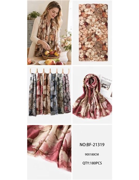 Bufanda floral efecto acuarela