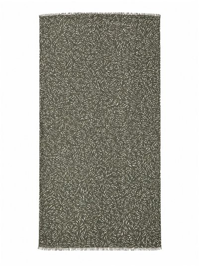 Lenço com estampa abstrata de folhas
