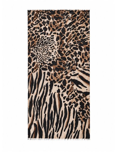 Bufanda animal print combinado