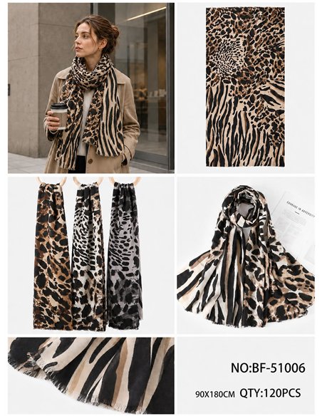 Bufanda animal print combinado