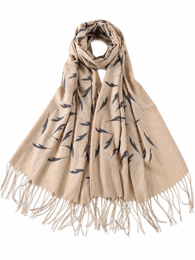 Fular plumas con flecos
