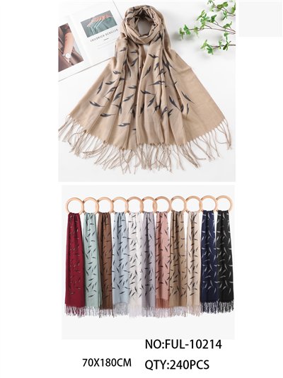 Fular plumas con flecos 2
