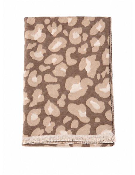 Sciarpa con stampa animalier astratta