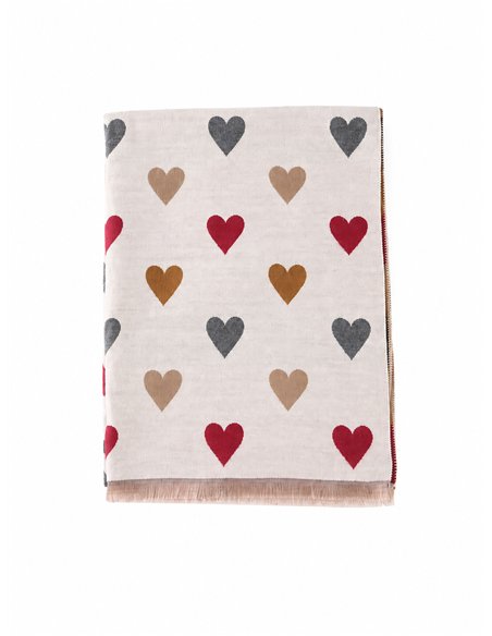 Multicolour heart scarf