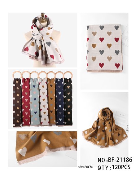 Multicolour heart scarf