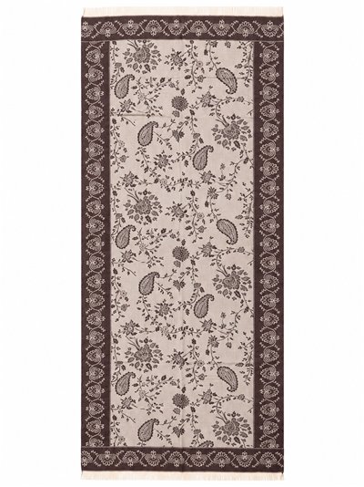 Bufanda floral con cenefa paisley
