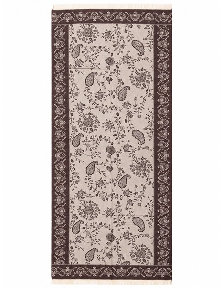 Bufanda floral con cenefa paisley