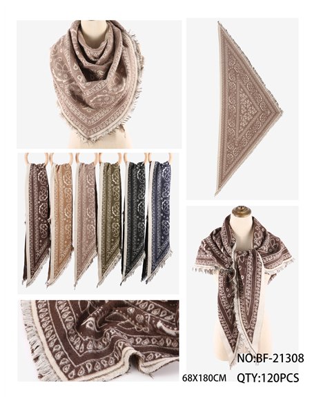 Bufanda triangular paisley