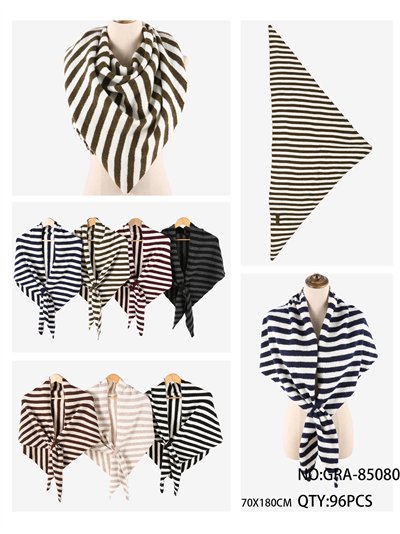 Bufanda triangular rayas efecto mohair 2