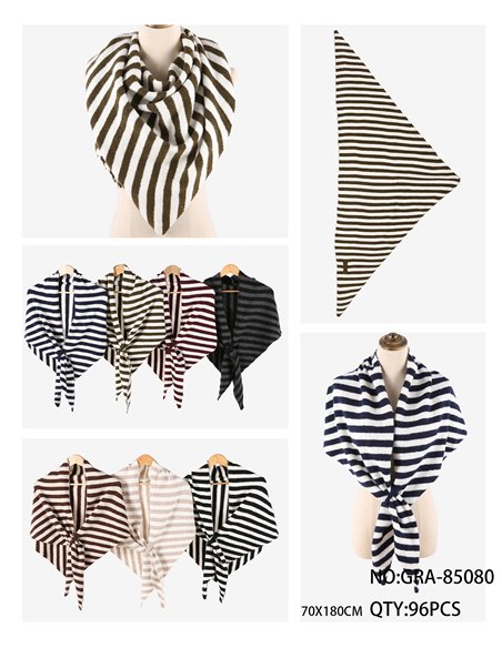 Bufanda triangular rayas efecto mohair