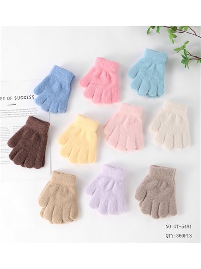Guantes infantiles suaves lisos 2