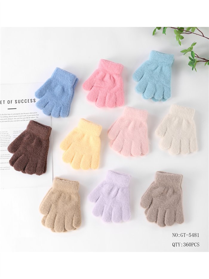Guantes infantiles suaves lisos