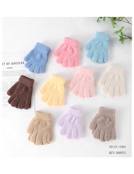 Guantes infantiles suaves lisos