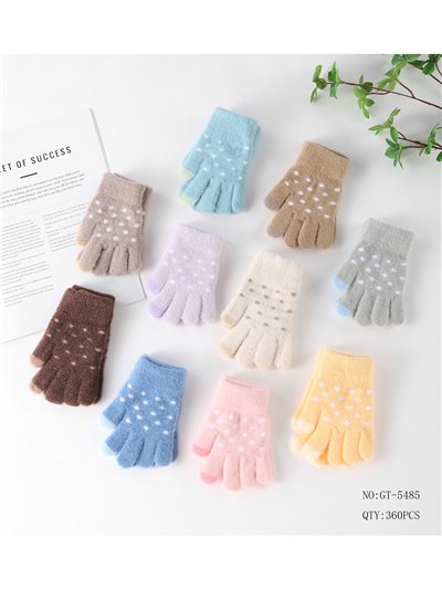 Guantes infantiles suaves de lunares 2