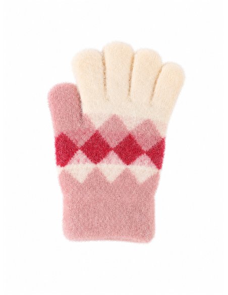 Guantes infantiles suaves estampado rombos