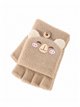 Guantes infantiles mitones con solapa oso