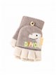 Guantes infantiles mitones con solapa dinosaurio