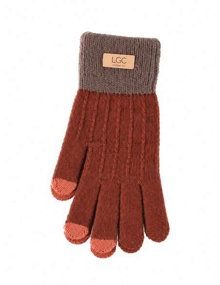 Guantes de punto bicolor con puño ancho