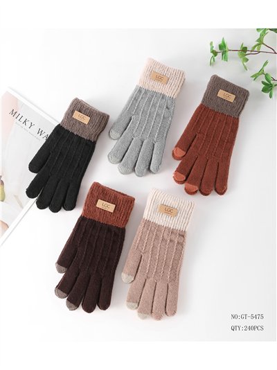 Guantes de punto bicolor con puño ancho 2