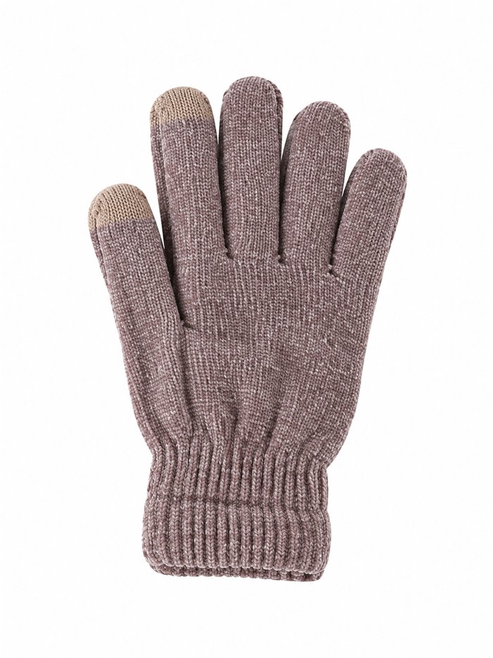Guantes suaves de punto efecto chenilla