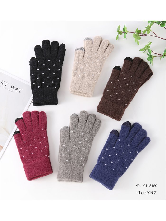 Guantes suaves de lunares