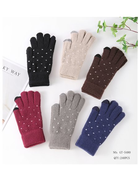Guantes suaves de lunares