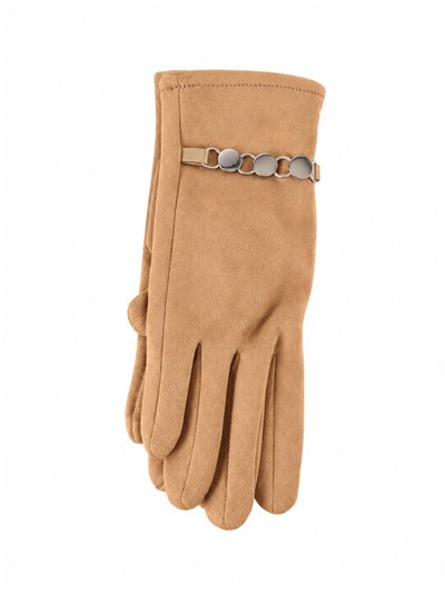 Guantes efecto ante detalle círculos metálicos