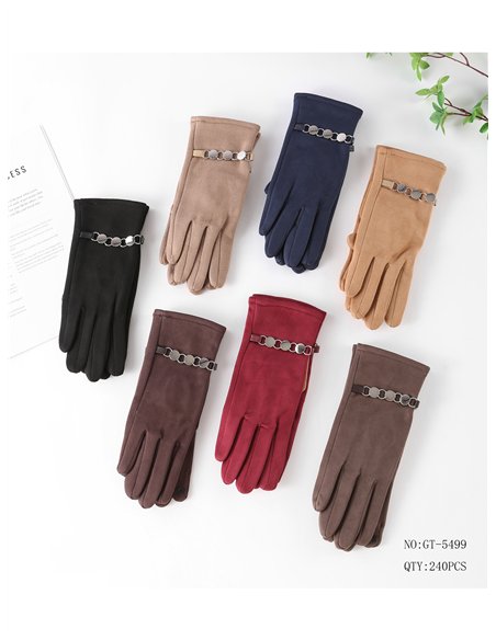 Guantes efecto ante detalle círculos metálicos