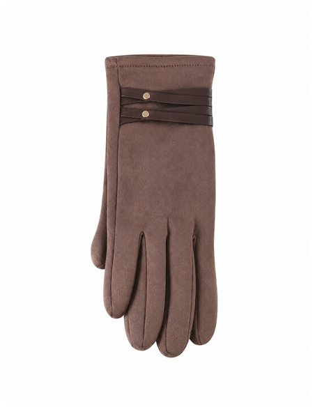 Guantes efecto ante tiras y tachuelas